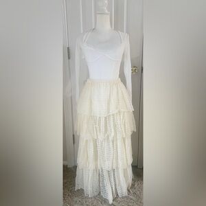 Free People- Lace Tiered Skirt